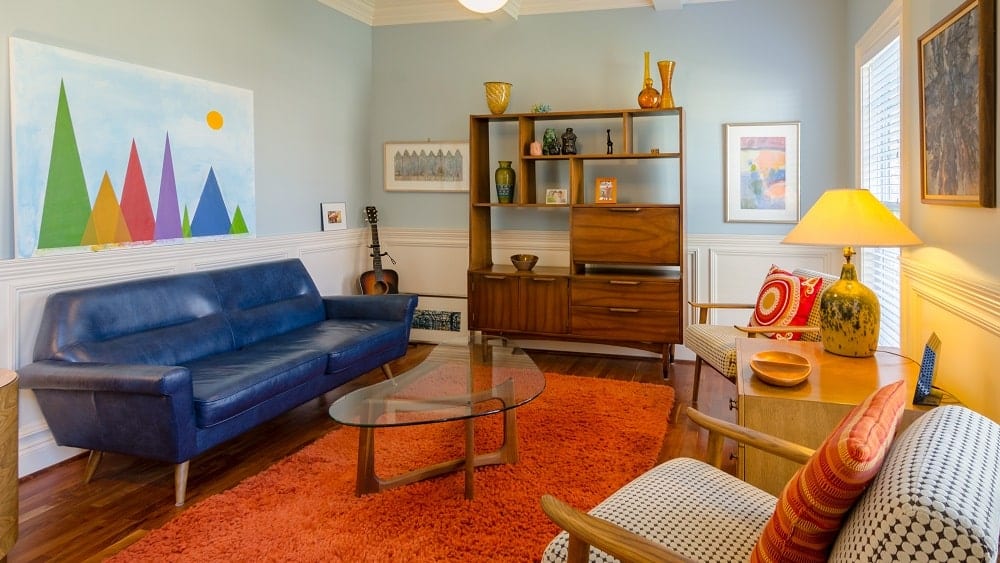 6 Retro Style Touches That Keep Any, Orange Rug Living Room