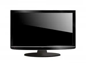 Image of a flat-screen television set, circa 2012. 