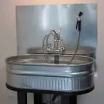 Galvanized steel feeding bin pet washing station