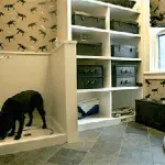 pet room with pet washing station