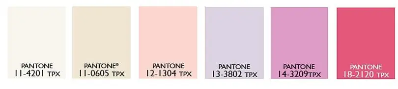 Pantone Pink and Neutral Swatches