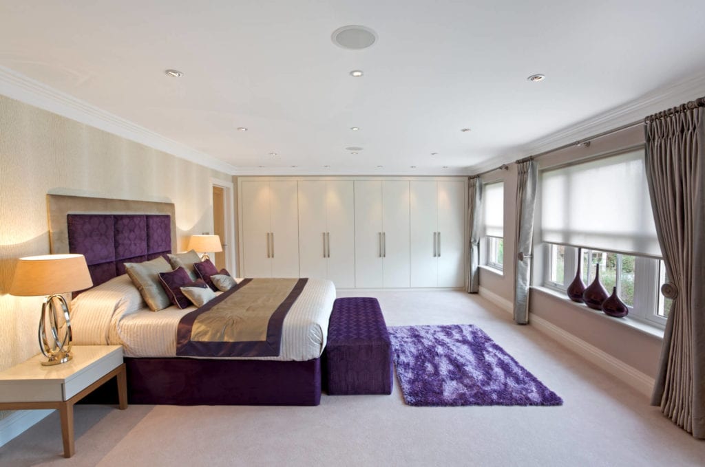 Purple velvet bedroom