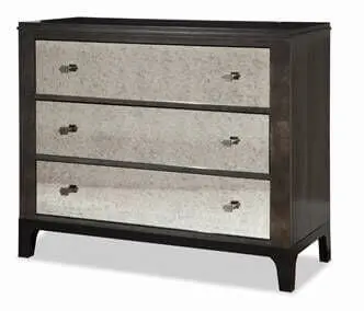 Mirrored three-drawer chest from Durham Furniture.