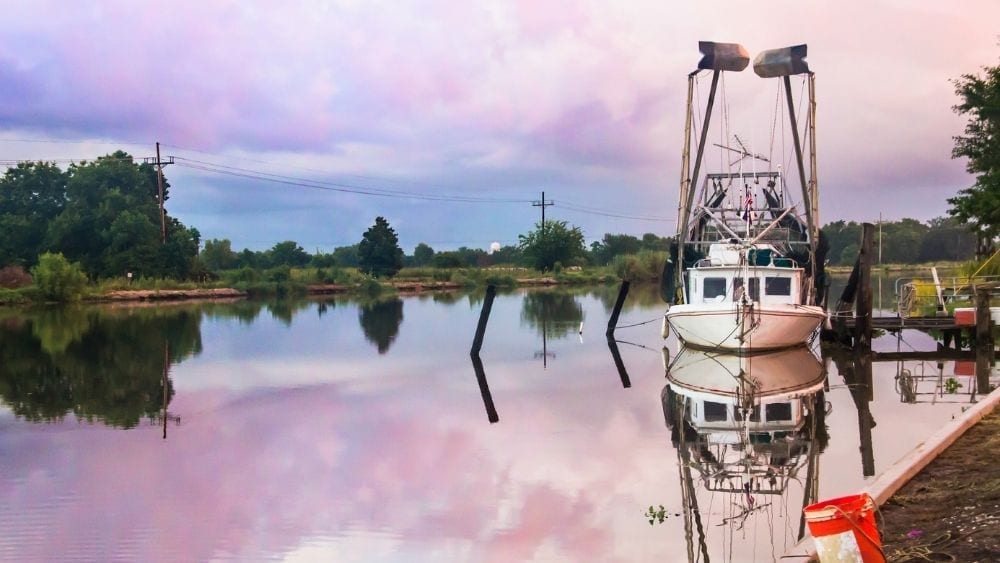 Shrimp boat on a bayou in Louisiana