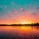 View of a Minnesota lake at sunset
