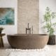 Beautiful concrete freestanding bathtub