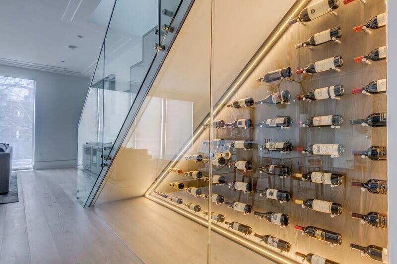 Wine storage and display area built under home's staircase