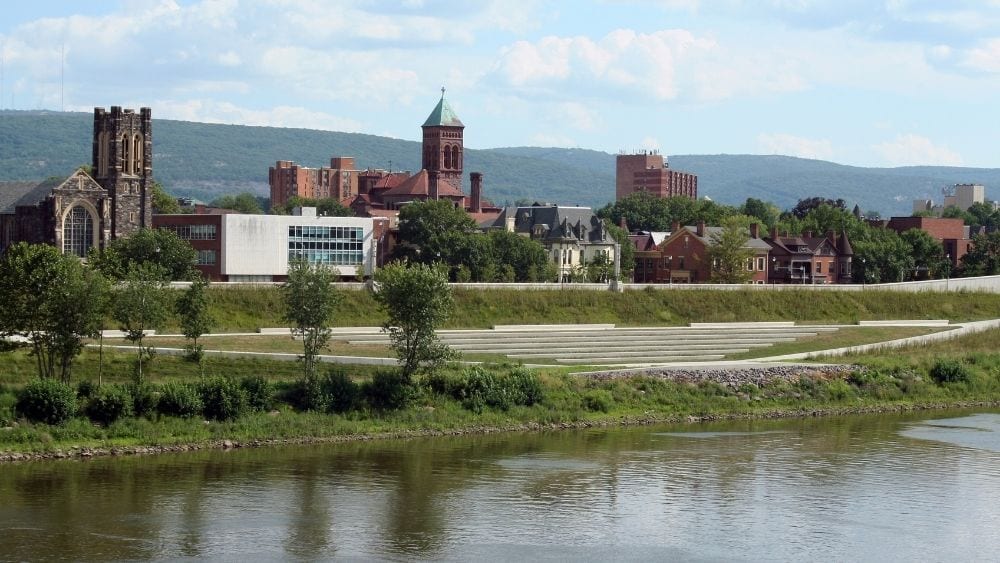 View from the river of Wilkes-Barre, Pennsylvania 