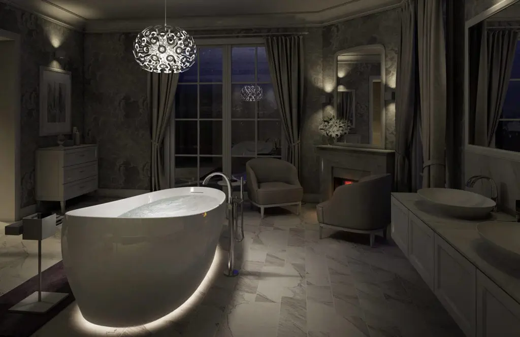 Luxury flotation tub from TOTO, showcased at KBIS 2019