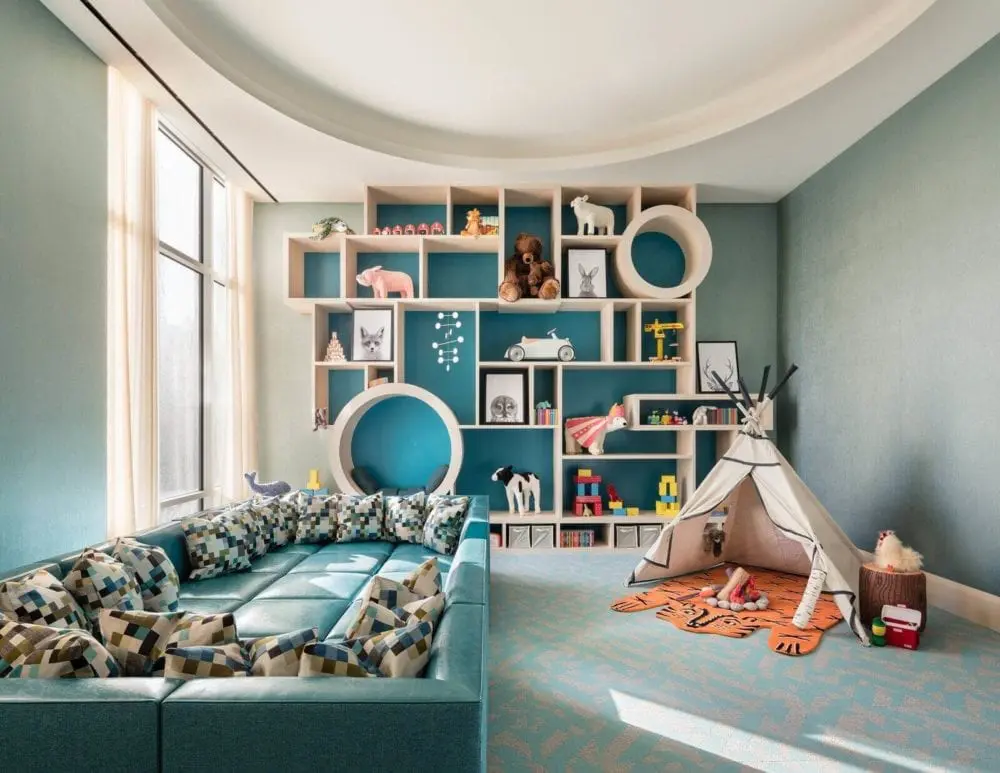A communal kid's room in a condo/townhome community