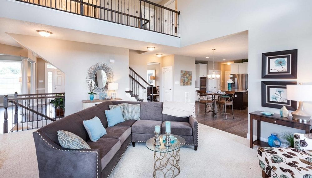 A luxurious living space and two story great room