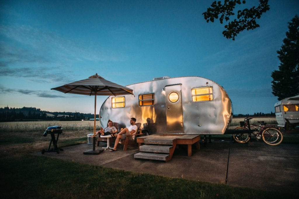 Small airstream home outdoors