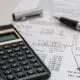 Calculator and an expense sheet