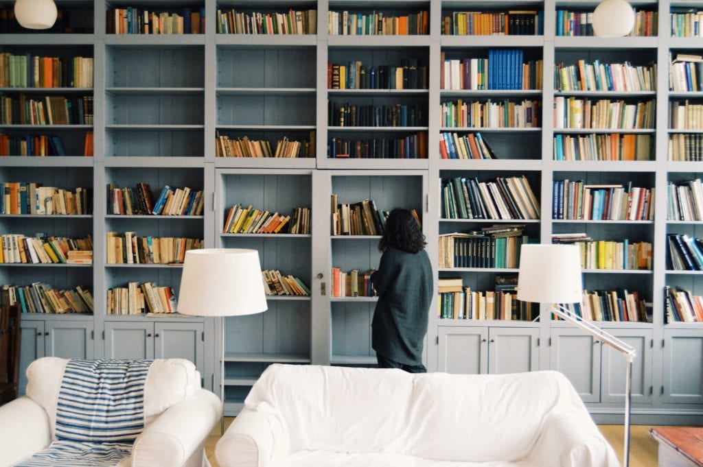 Painted bookshelves