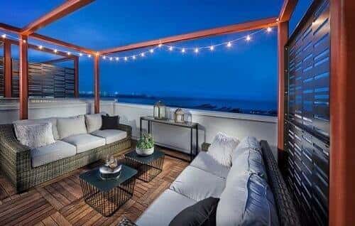 An outdoor deck in California