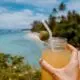 yummy drink on beach