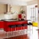 red-kitchen-white-floor