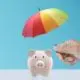umbrella over piggy bank
