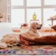 woman and dog in a healthy home