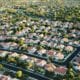 Aerial view of large suburban neighborhood.