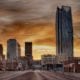 View of downtown Oklahoma City at sunset