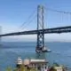 View of the San Francisco-Oakland Bay Bridge across San Francisco Bay