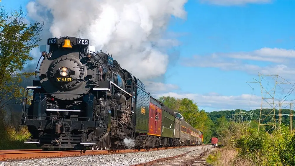 Steam engine going through Brecksville, OH.