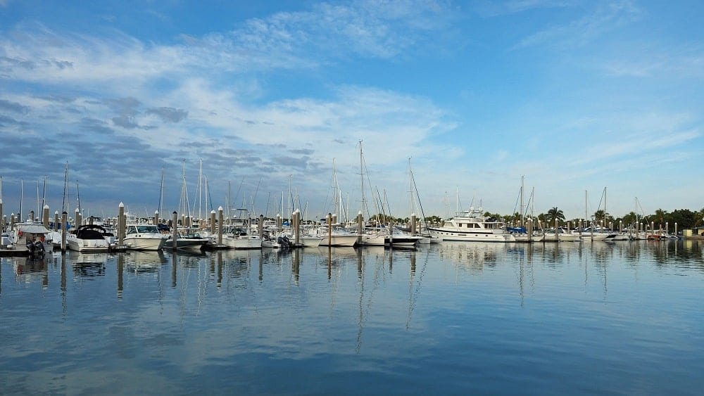 Yachts docked in Key Biscayne, FL.