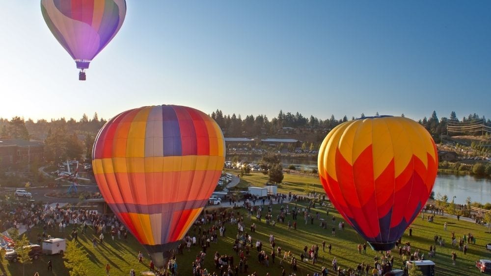 Hot air balloon festival in Bend, Oregon.