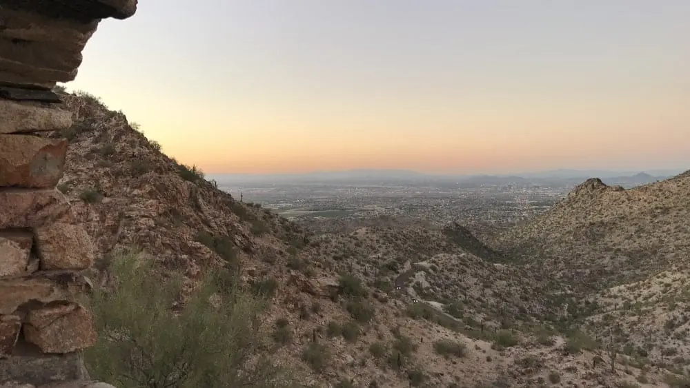 View of Phoenix, Arizona, metropolitan area from surrounding mountains