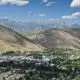 Aerial view of Jackson Hole, Wyoming.