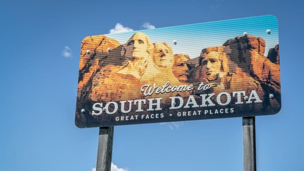 welcome sign for south dakota