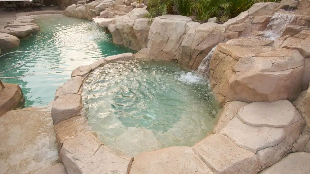 stone custom hot tub