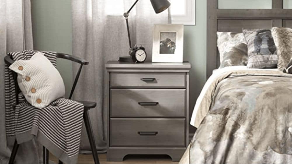 South Shore Versa Nightstand with 2 Drawers and Charging Station