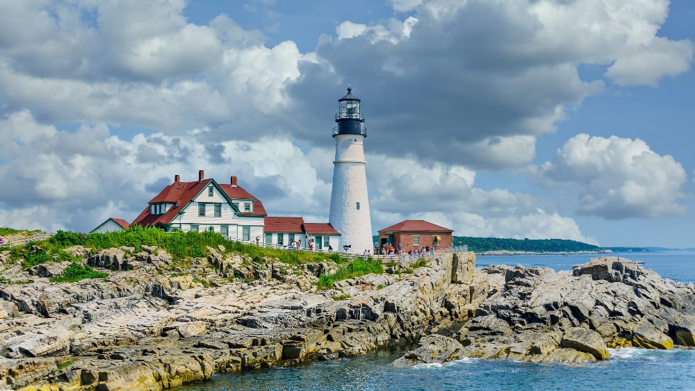 View of Portland Head Lighthouse in Maine