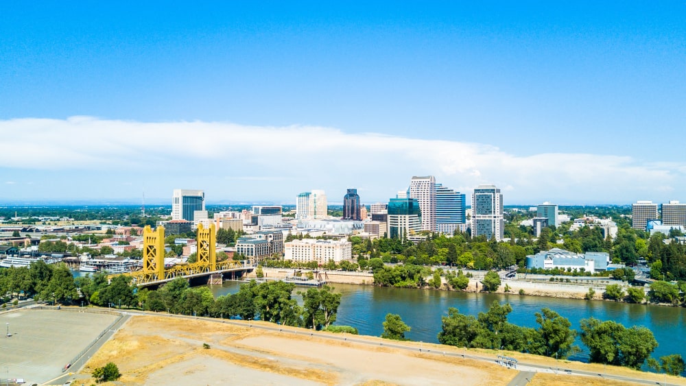 Aerial view of downtown Sacramento, California; credit: Spvvkr/Dreamstime