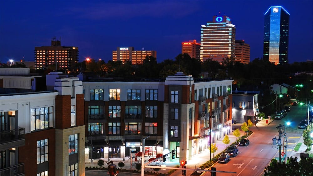 Evening view of downtown Lexington, Kentucky