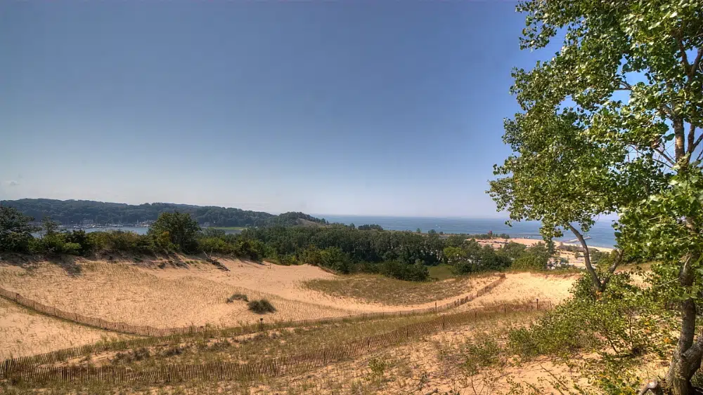 View of a dune from the top of Mt. Pisgah at Holland State Park, Michigan.