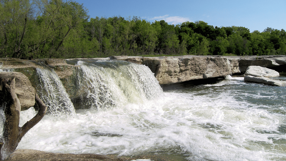 View of lower falls at McKinney Falls State Park, Texas.