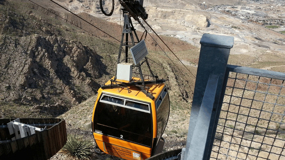 View of tram at Wyler Aerial Tramway State Park, Texas.