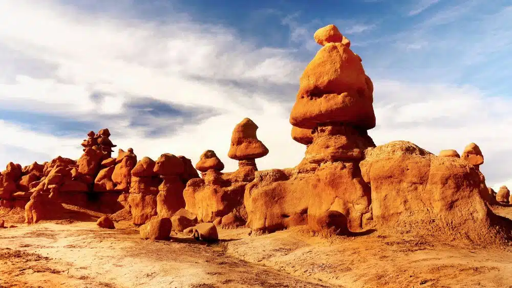 Red rock formations that look like little goblin creatures.