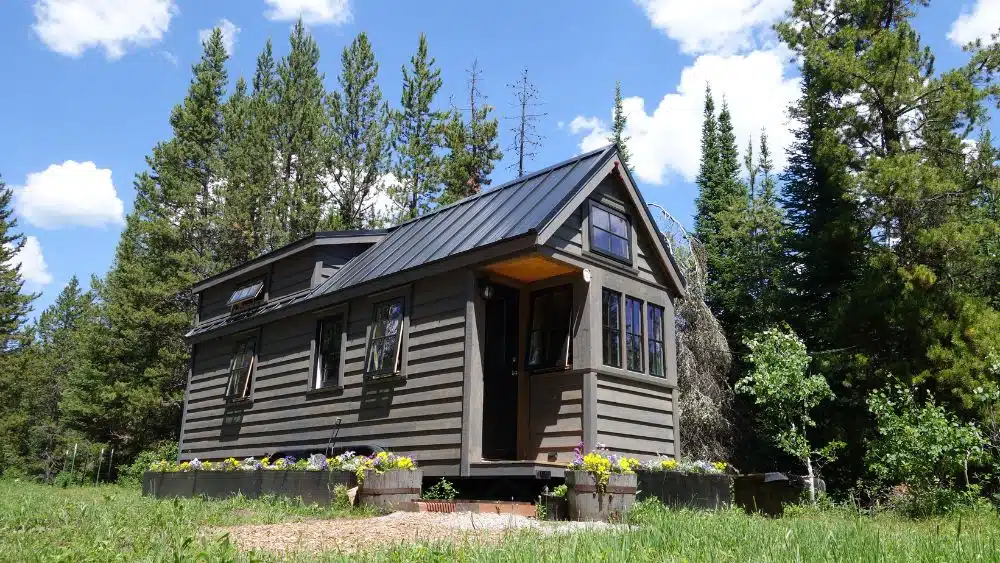 off grid tiny home in the forest