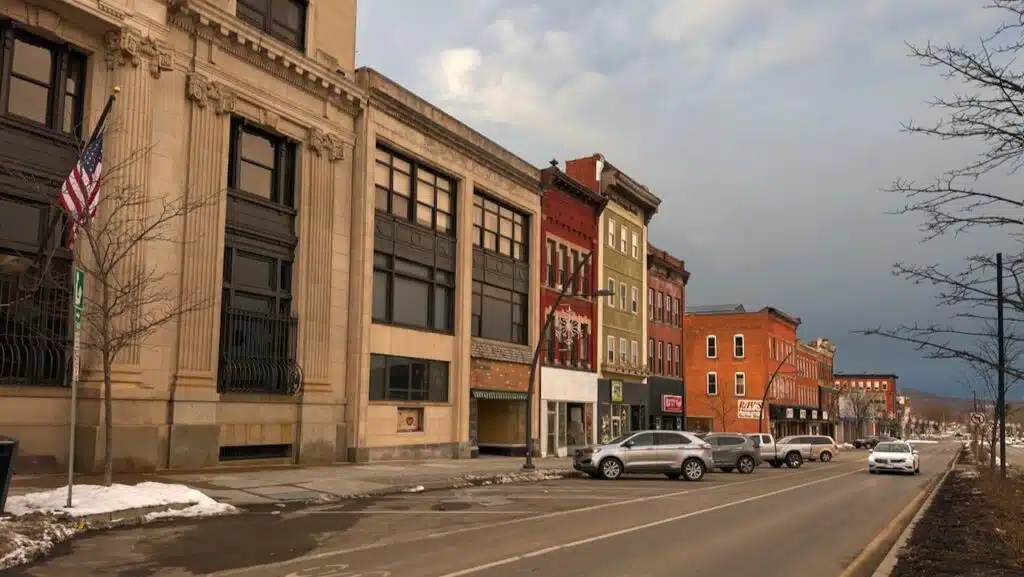 North Union Street in downtown Olean, New York