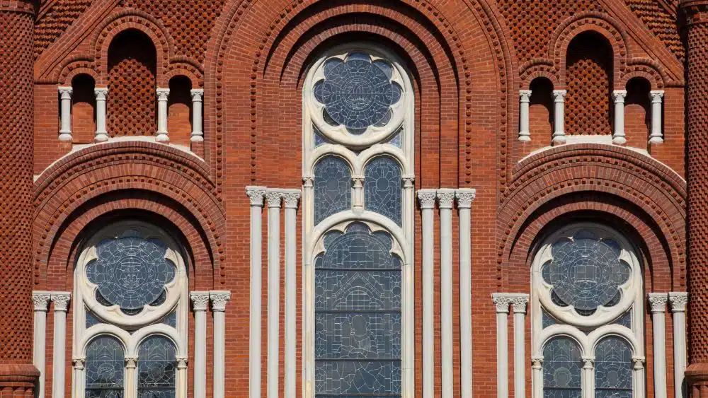 stained glass windows of church