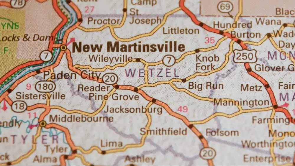 map of New Martinsville, WV